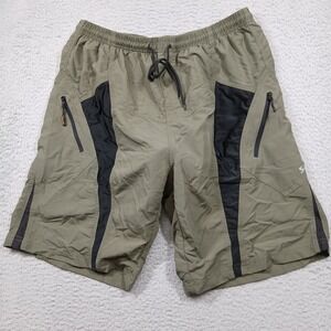 Santic Padded Cycling Shorts Men's 3XL‎ Green Black Nylon Mountain Bike